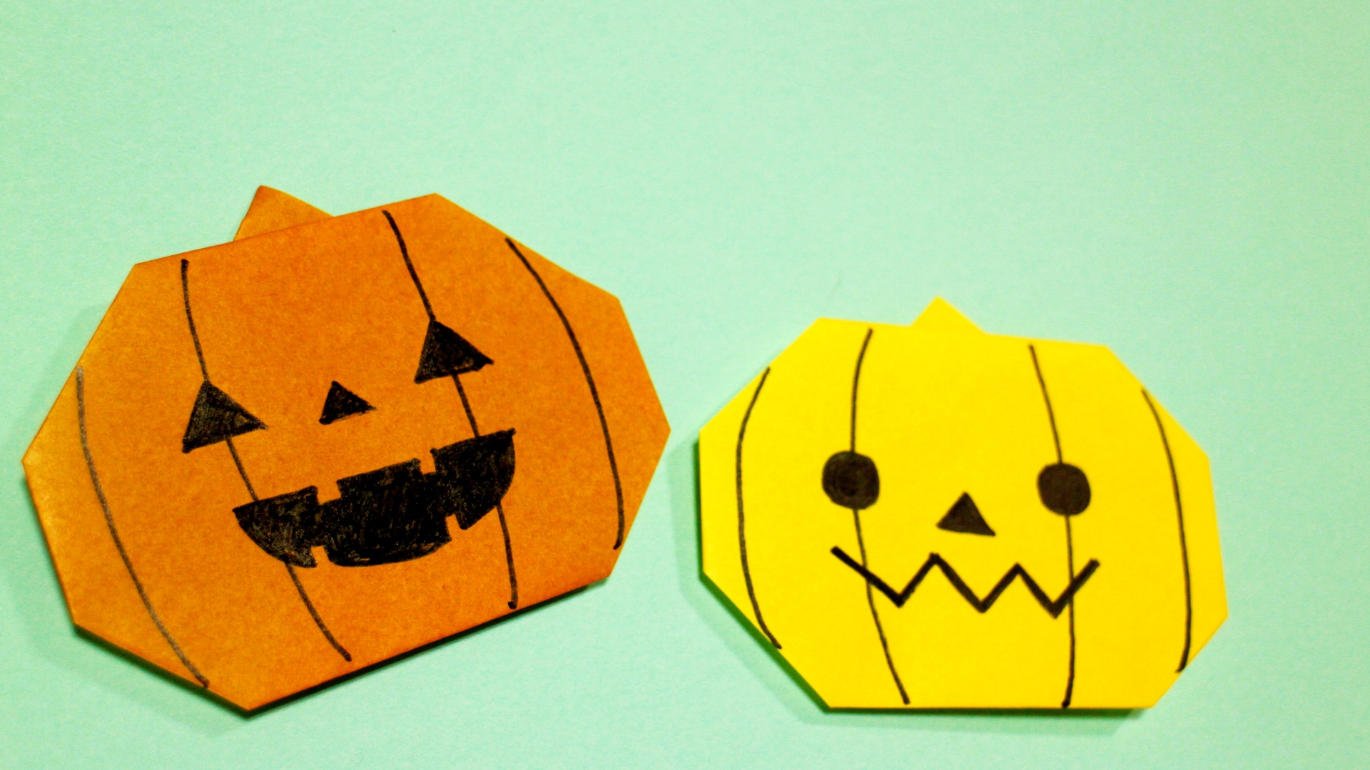 ハロウィン折り紙 5回で折れる簡単かぼちゃ の折り方 Mama Life Blog
