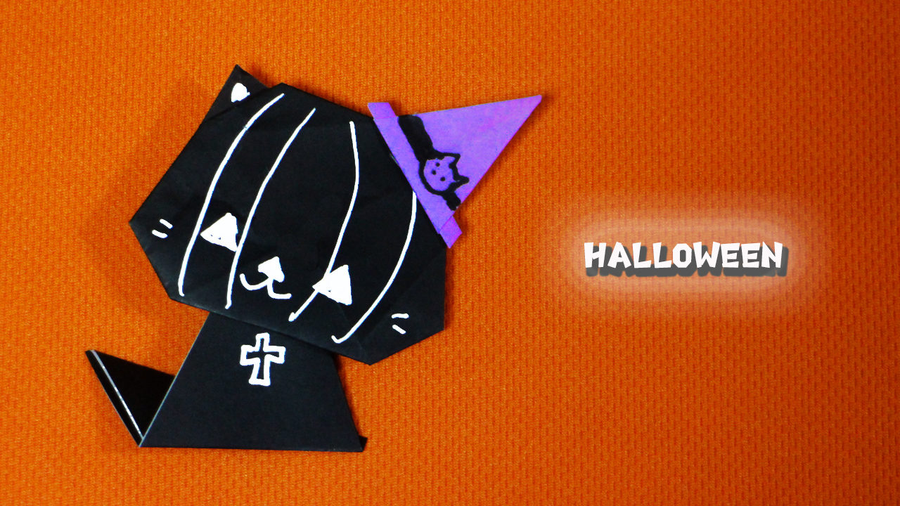 ハロウィン　折り紙　カボチャ　黒猫　各10枚　ハンドメイド　幼稚園　保育園