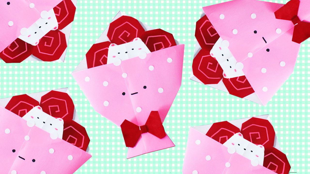 折り紙 バラの花束の作り方 白くま ふろしき Mama Life Blog