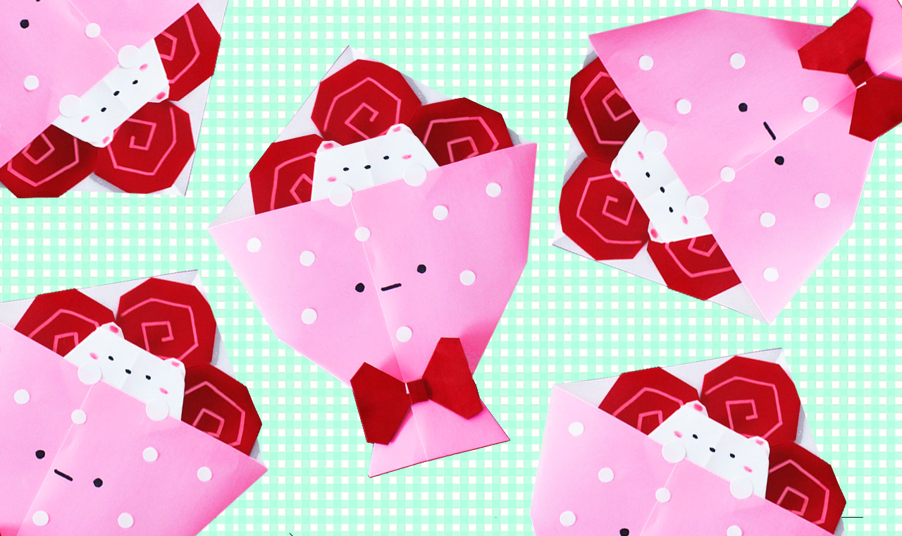 折り紙 バラの花束の作り方 白くま ふろしき Mama Life Blog
